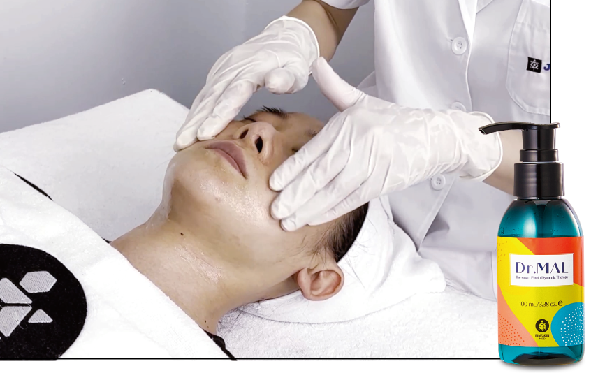 application of cleanser after pdt treatment with dr mal